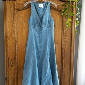 Reformation Light Blue Denim Maxi Dress
